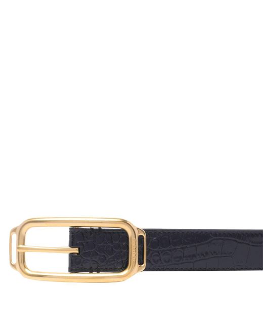 Tom Ford Black Croc Print Leather Belt Belts for men