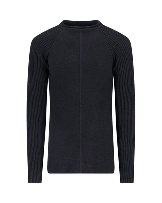 Rick Owens Blue Long Sleeve Top With Crewneck for men