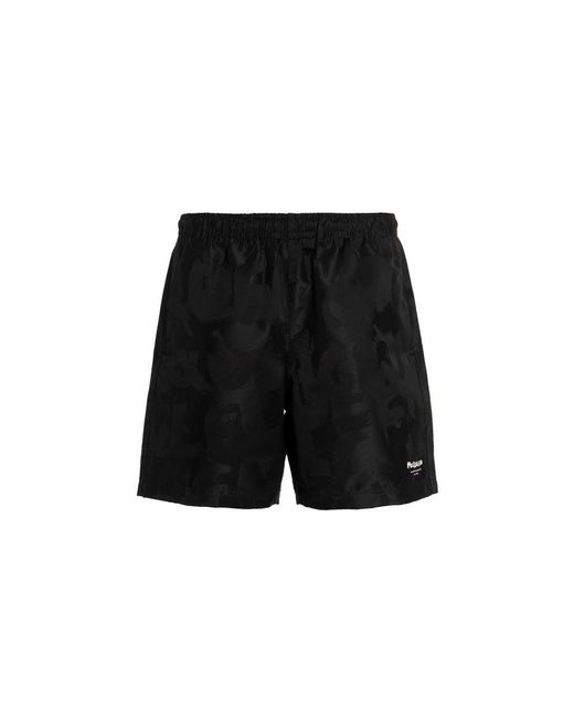 Alexander McQueen Black Logo-jacquard Swim Shorts for men