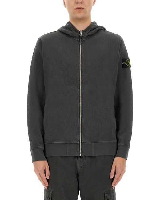 Stone Island Gray Cotton Sweater for men