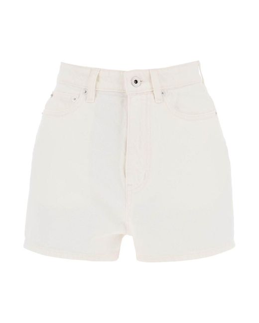 KENZO White Japanese Denim Shorts
