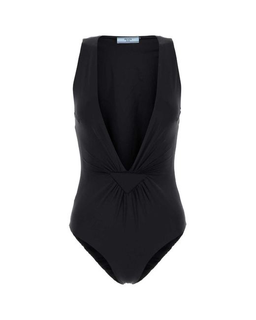 Prada Black Stretch Nylon Swimsuit
