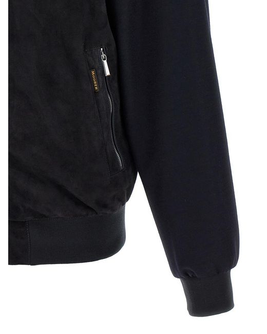 Moorer Blue 'Axten' Reversible Bomber Jacket for men
