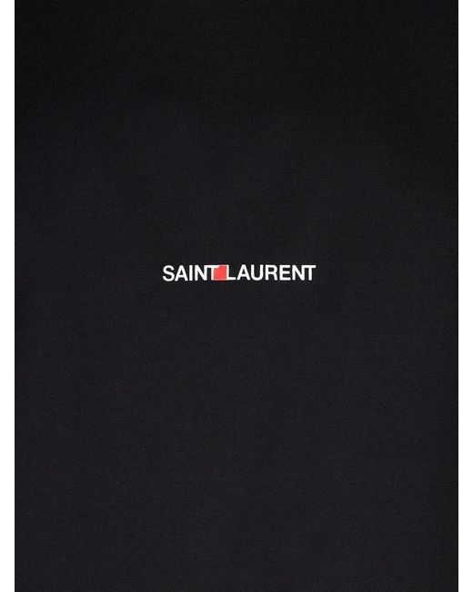 Saint Laurent Black T-Shirts And Polos