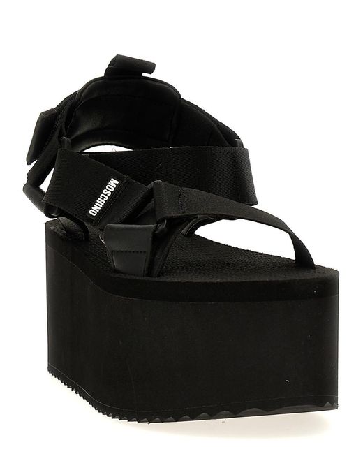Moschino Black Logo Sandals