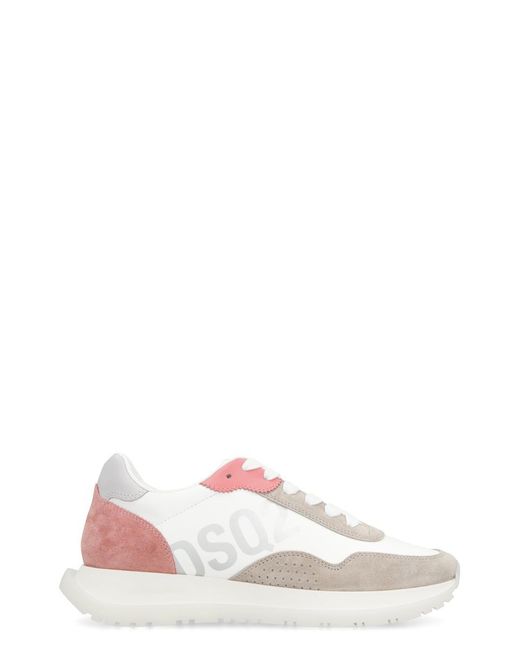 DSquared² White Logo Printed Low-top Sneakers