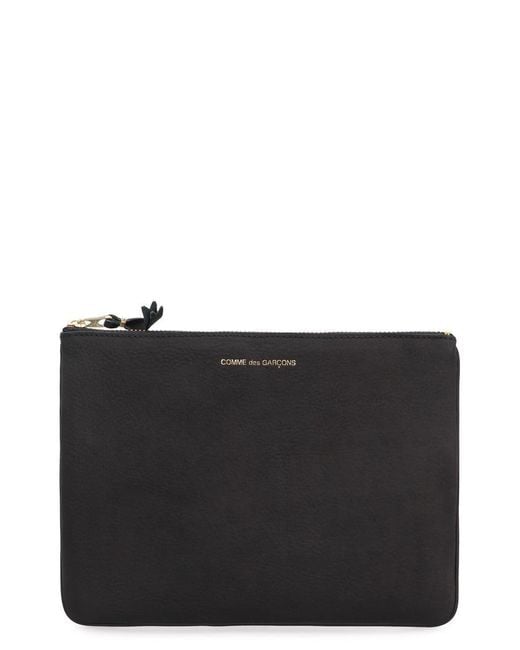 Comme des Garçons Black Leather Flat Pouch