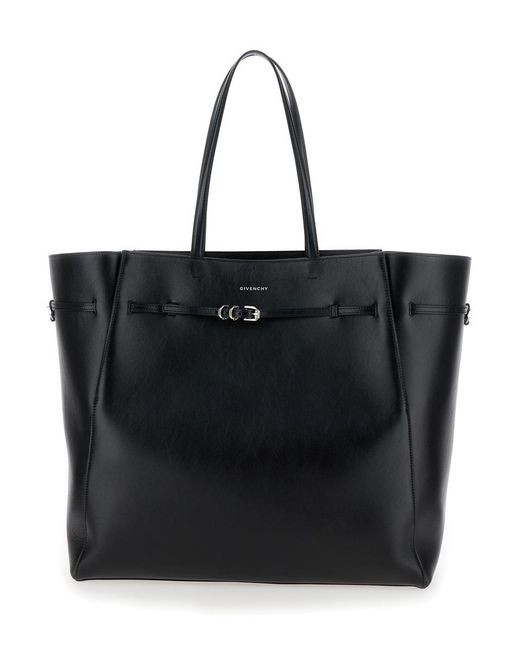 Givenchy Black 'Voyou Large East West' Tote Bag With Logo Detail And Belt