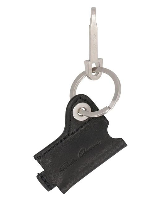 Rick Owens Black Lighter Case Keychain for men