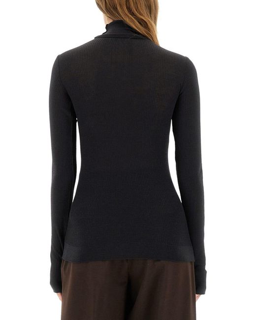 Lemaire Black Turtleneck Top