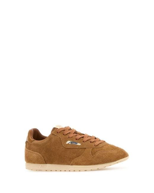 Autry Brown Camel Suede Windspin Sneakers