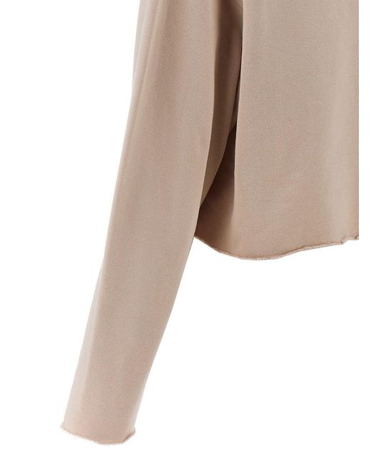 Maison Margiela Natural Logo Embroidery Sweatshirt