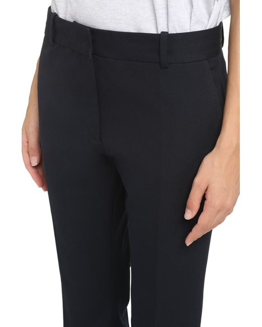FRAME Blue Cotton Cropped Trousers
