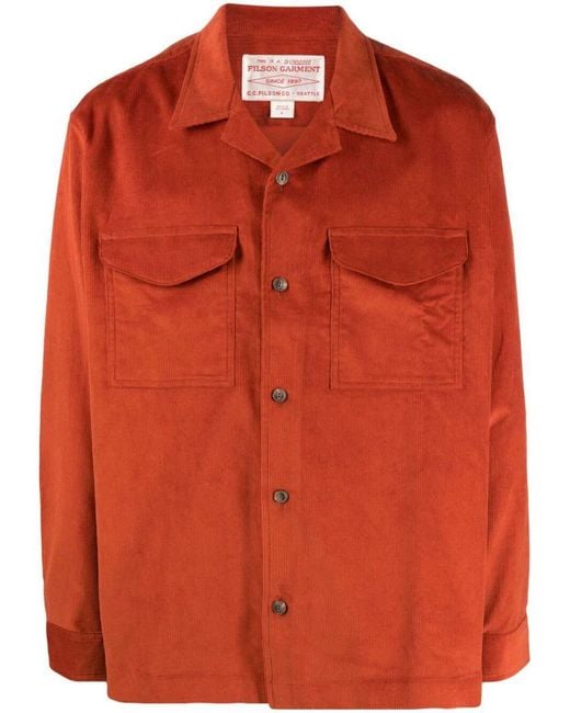Filson Orange Corduroy Camp Shirt Clothing for men
