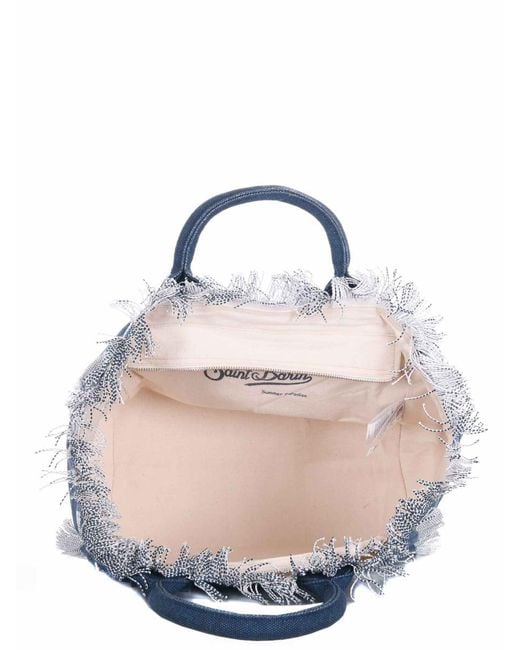 Mc2 Saint Barth Blue Canvas Shopping Bag