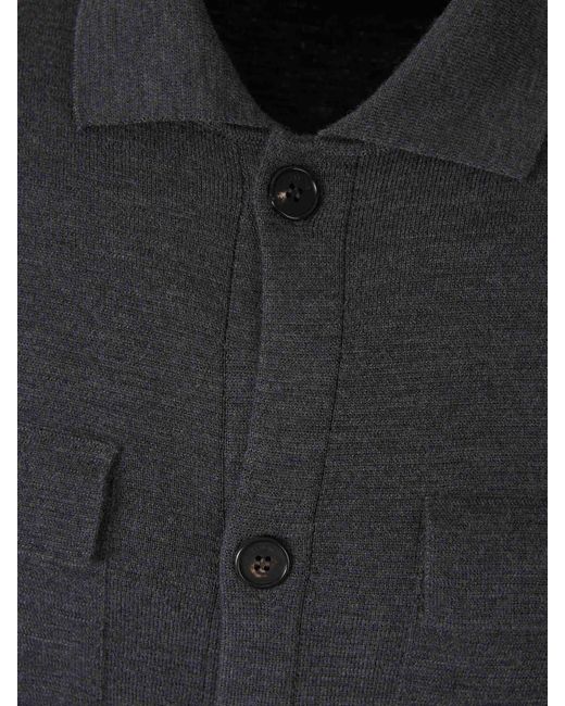 Zanone Blue Wool Knitted Cardigan for men