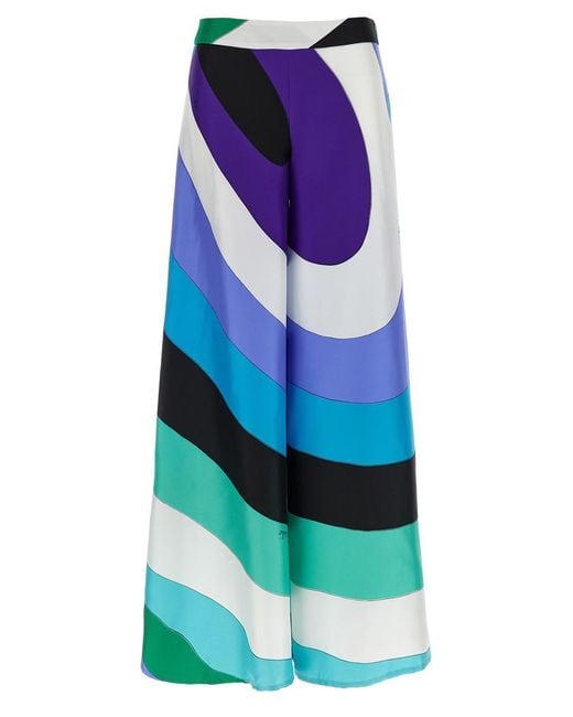 Emilio Pucci Blue Maddalena Print Pants