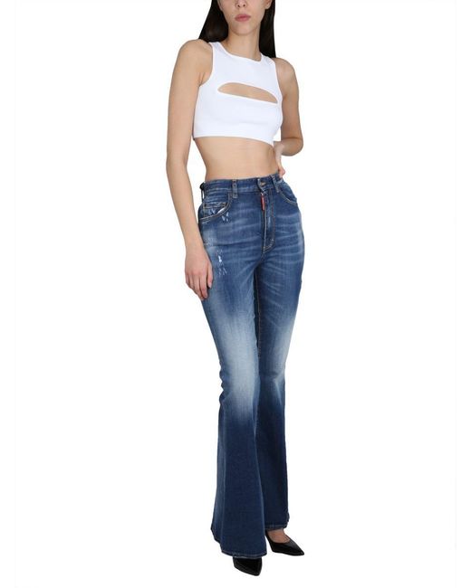 DSquared² Blue High Rise Flare Jeans