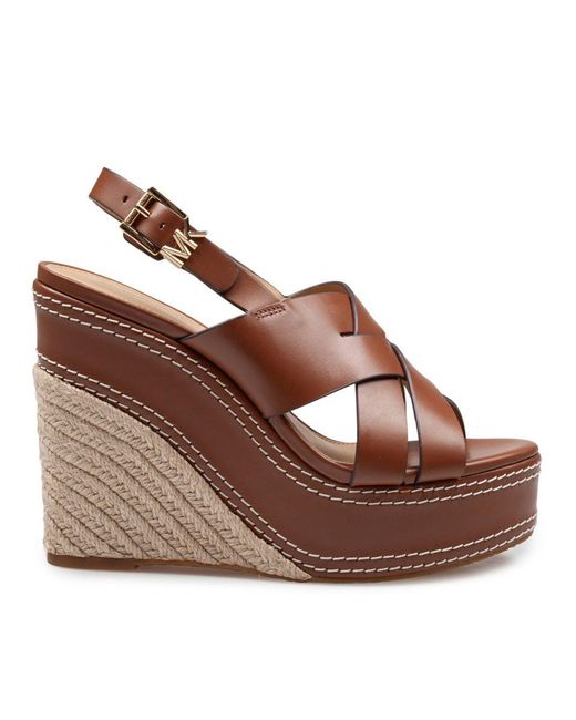 Michael Kors Brown Woven Jute Sandal