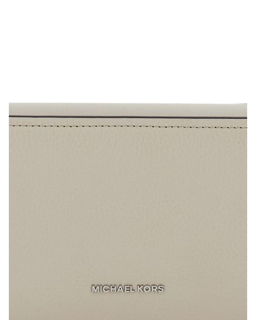 Michael Kors Gray Shoulder Bag With Logo Lettering On The Front And Adjustable And Removable Shoulder Strap