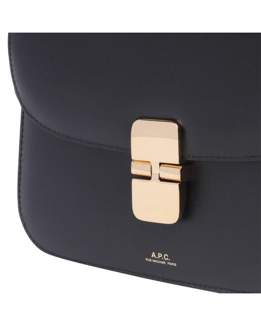 A.P.C. Gray Leather Crossbody Bag