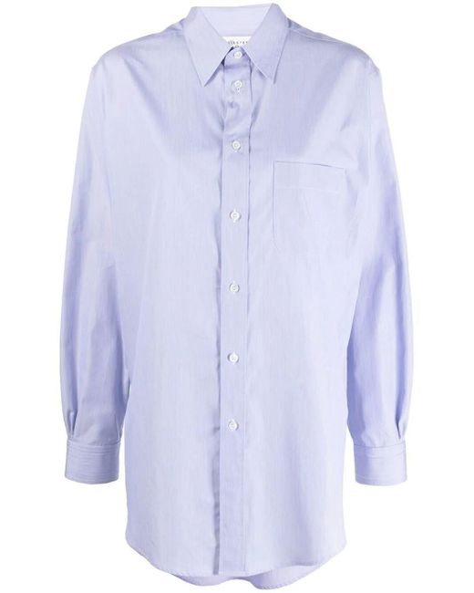 Maison Margiela Blue Long-sleeve Piqué Shirt