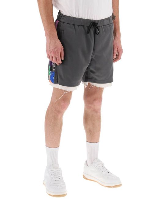 Children of the discordance Gray Jersey Shorts With Bandana Bands for men
