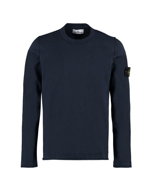 Stone Island Blue Long Sleeve Crew-neck Sweater for men