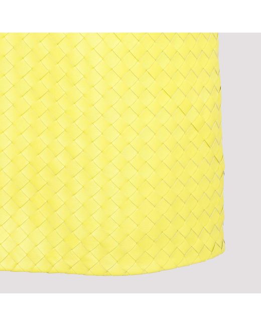 Bottega Veneta Yellow Intrecciato Leather Dress