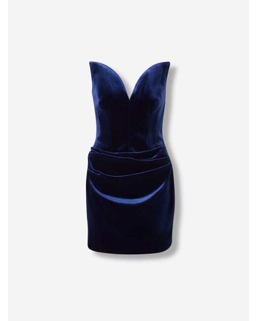Roland Mouret Women's Blue Mini Velour Dress