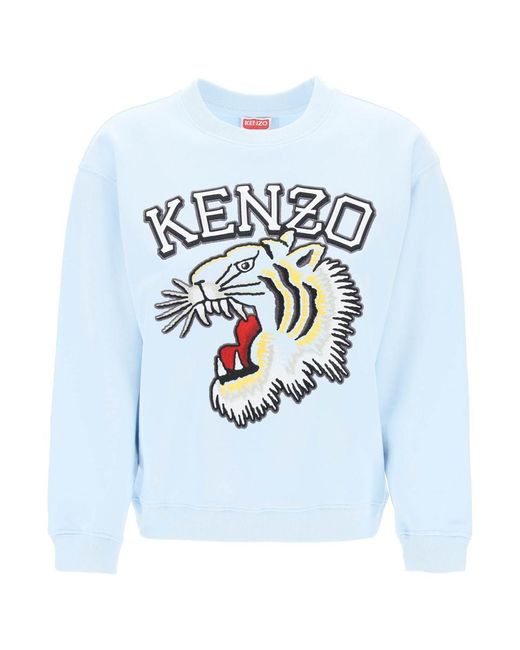 KENZO Blue Tiger Varsity Crew Neck Sweatshirt