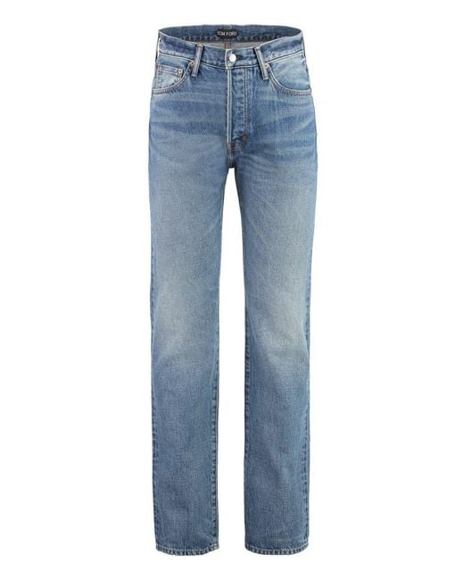 Tom Ford Blue 5-pocket Straight-leg Jeans for men
