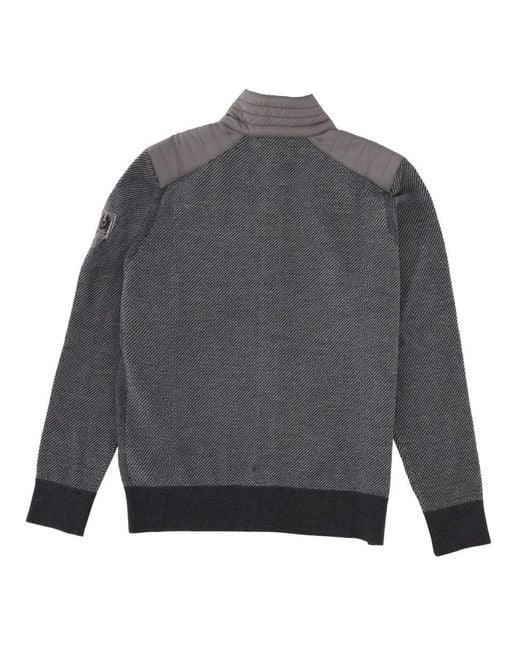 Belstaff Gray "Kelby" Cardigan With Zipper for men