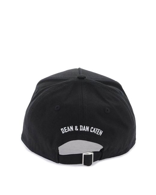 DSquared² Black Embroidered Baseball Cap for men