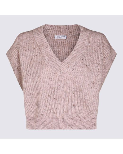 Brunello Cucinelli Pink Rose Wool Knitwear
