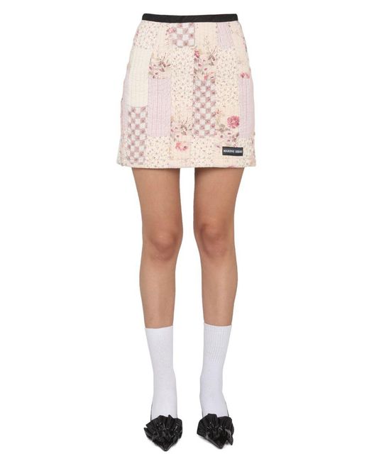 MARINE SERRE White Mini Boutis Skirt