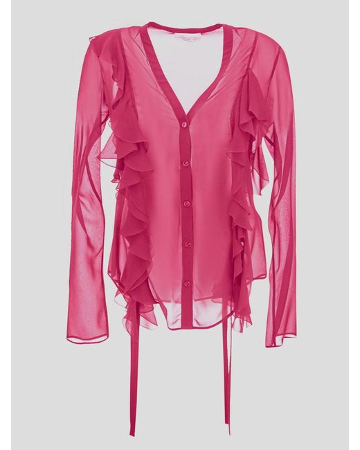 Blumarine Pink Ruffled Shirt
