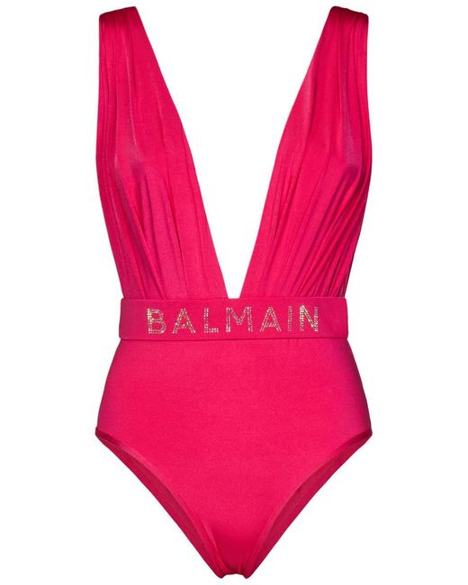 Balmain Pink Paris Swimsuit