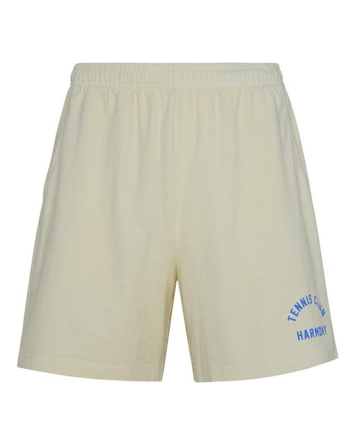 Harmony Natural White Cotton Bermuda Shorts for men