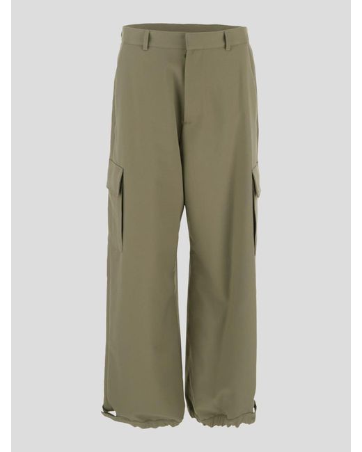 Off-White c/o Virgil Abloh Green Ow Embroidered Drill Cargo Pants for men