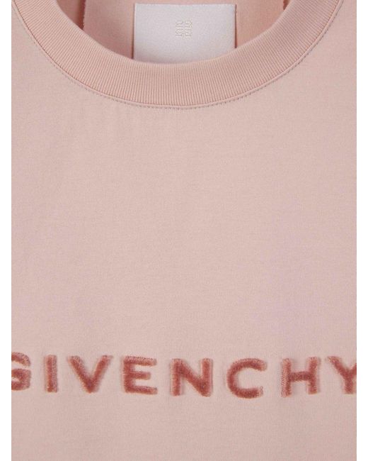 Givenchy Pink Cotton Logo T-shirt