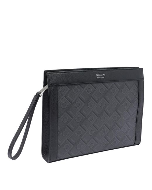 Ferragamo Black Monogram Pouch for men