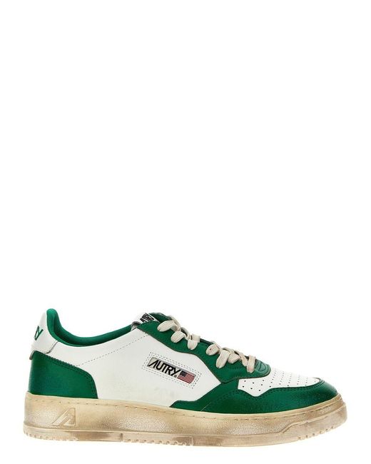 Autry Autry In White And Green Leather With Worn Effect for men