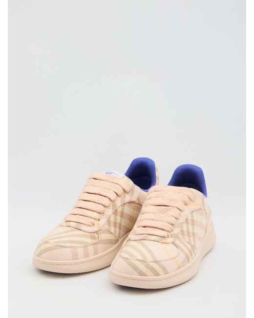Burberry Brown Check Pattern Terrace Sneakers