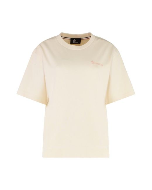 Moncler Natural Cotton Crew-Neck T-Shirt