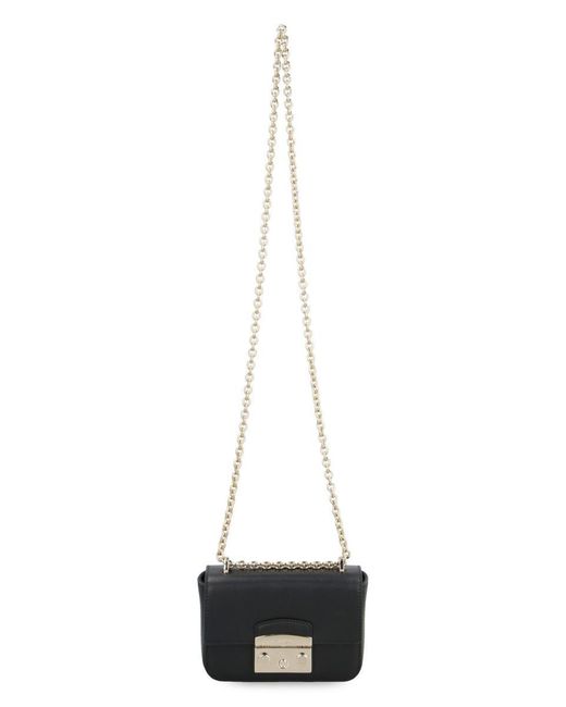 Furla Black Metropolis Leather Mini Crossbody Bag