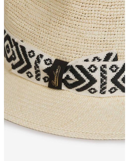 Borsalino White Straw Panama Hat for men