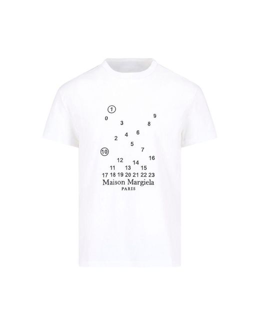 Maison Margiela White 'numeric Logo' T-shirt for men