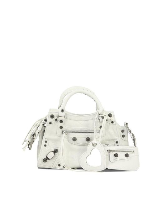 Balenciaga White "neo Cagole Xs" Handbag