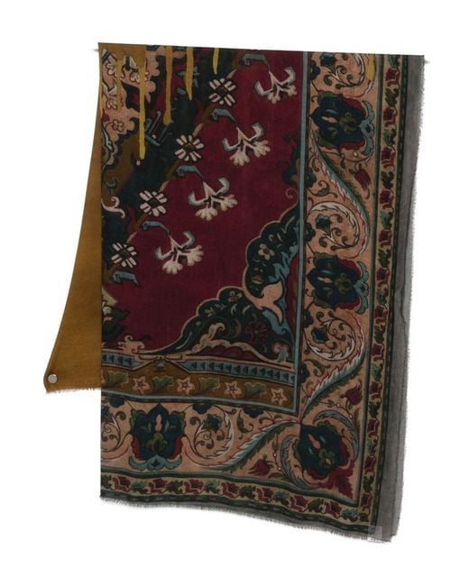 Faliero Sarti Brown Carpet Print Stole